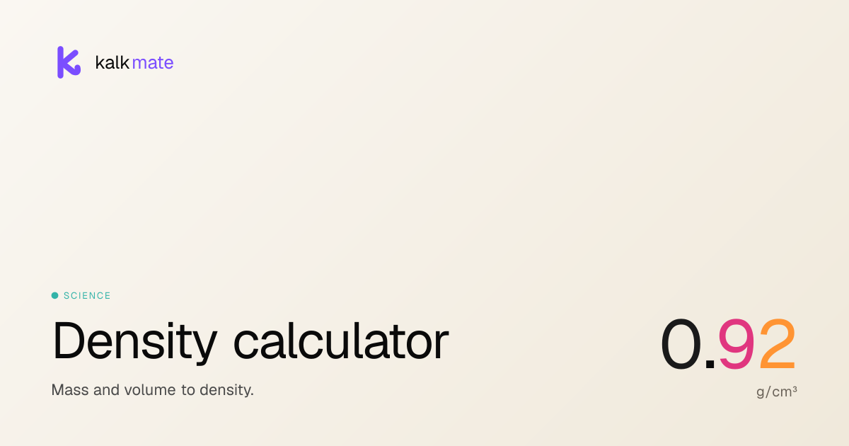 Density calculator · Kalkmate